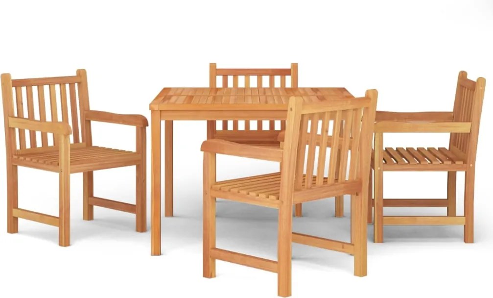 vidaXL Set de sufragerie de grădină, lemn masiv de tec, 5 piese