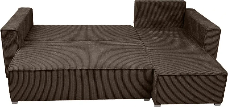 Canapea colt extensibila SMART COSARO maro inchis, cu colt bilateral + 2 perne CADOU