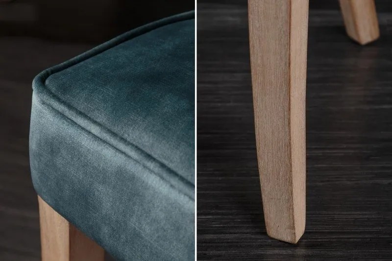 Set 2 scaune stil baroc Castle catifea petrol