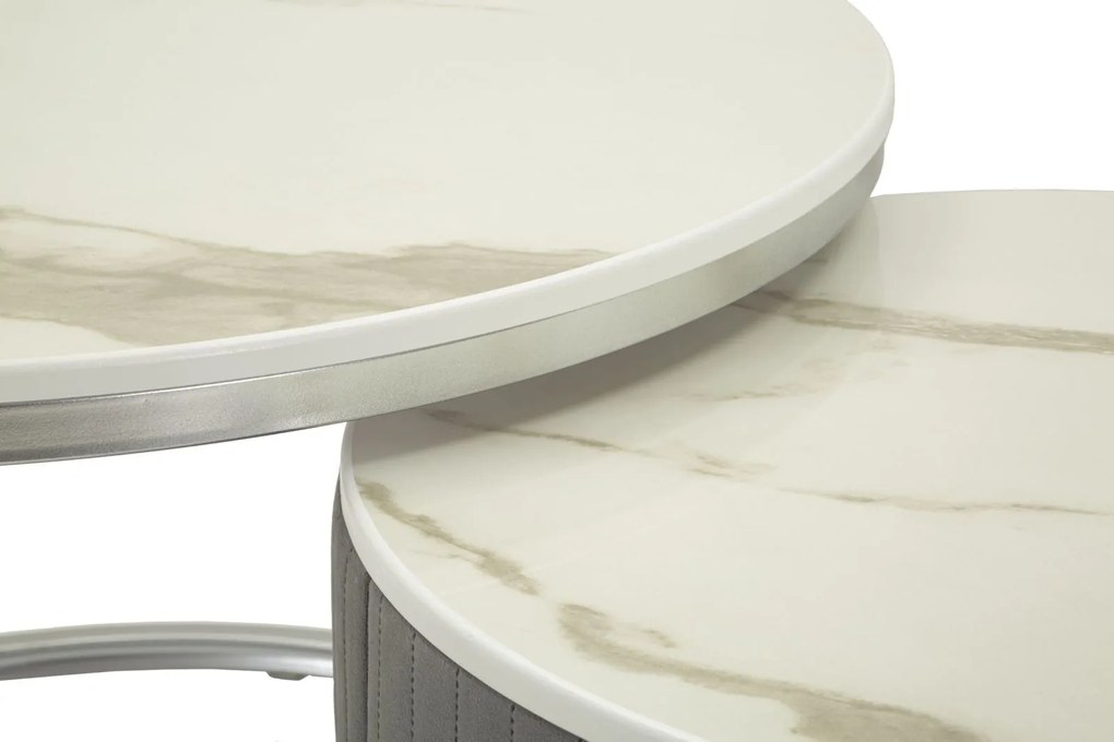 Mauro Ferretti Set De 2 Masute De Cafea Grays  Cm Ø 70X45-50X38 | Aosom Romania