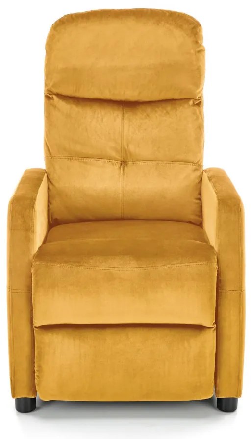 Fotoliu recliner Felipe 2 velvet mustariu H103 cm