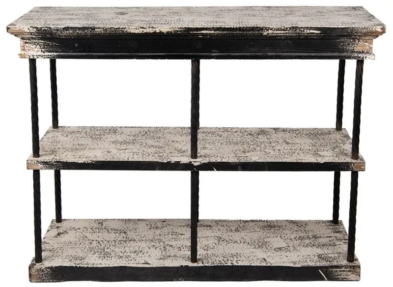 Consola neagra, din lemn si metal, cu aspect vintage, Forge