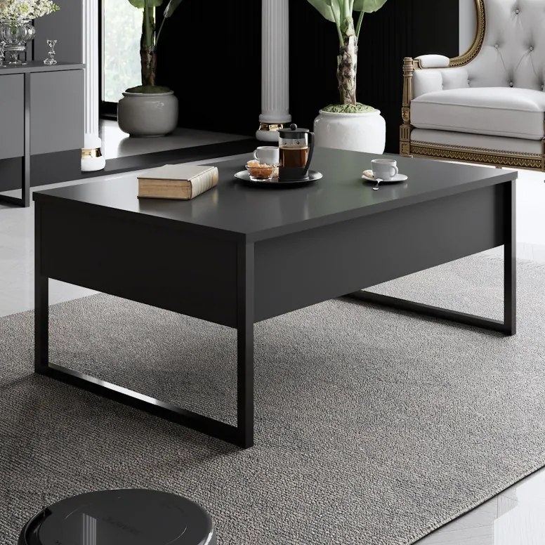 Set de mobilier pentru living Luxe, Antracit- Negru