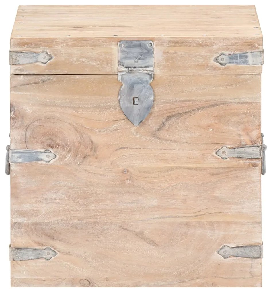 Cufar, 40x40x40 cm, lemn masiv de acacia 1, Maro deschis, 40 x 40 x 40 cm