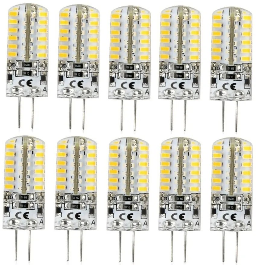 Set 10 x Becuri LED G4 – 3 W, lumină caldă 3000 K, 12 V