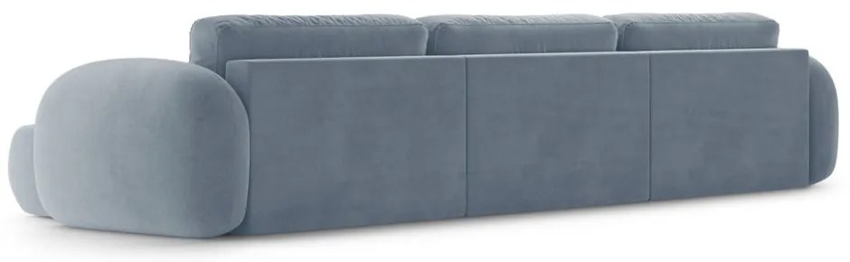 Colțar albastru prăfuit extensibil/cu spațiu de depozitare cu tapițerie din catifea (în formă de "U") Tonale – Cosmopolitan Design