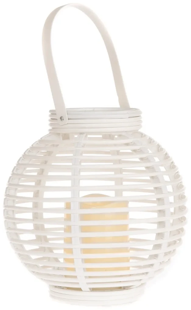 Felinar cu lumânare LED Lucida, alb, 22 x 21 cm