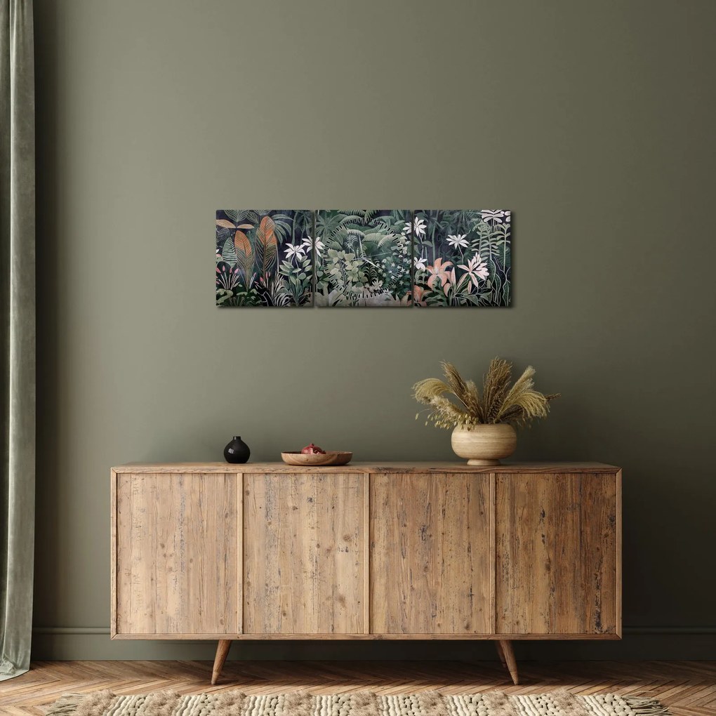 Tablou - Model de junglă pictat (cu ceas) (90x30 cm)