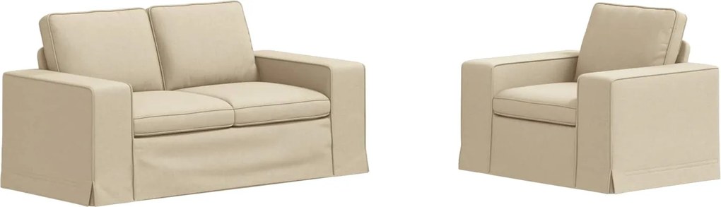 vidaXL Set de canapea 2 pcs Crem 182 x 80 x 82 cm țesătură