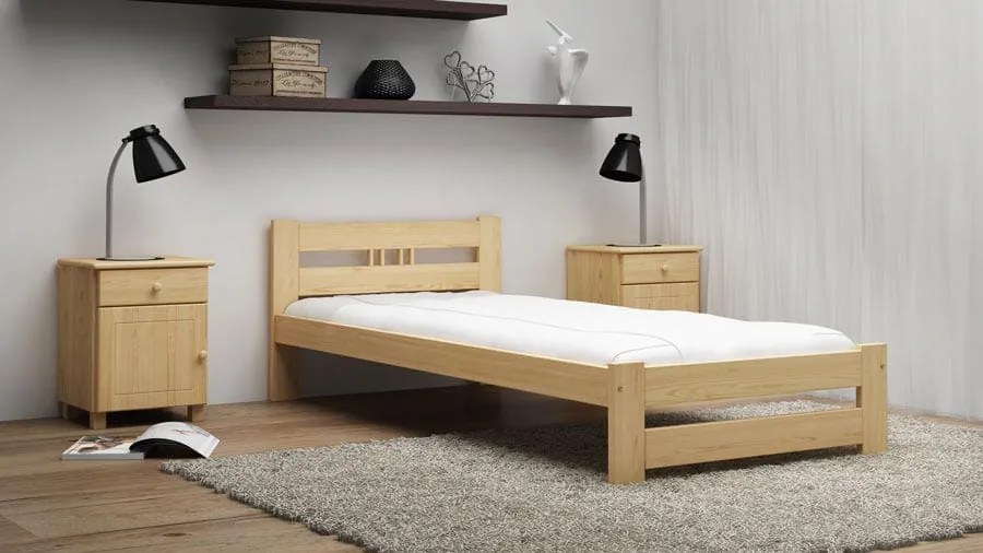 Pat ecologic din lemn Oliwia 100x200 nevopsit cu somieră