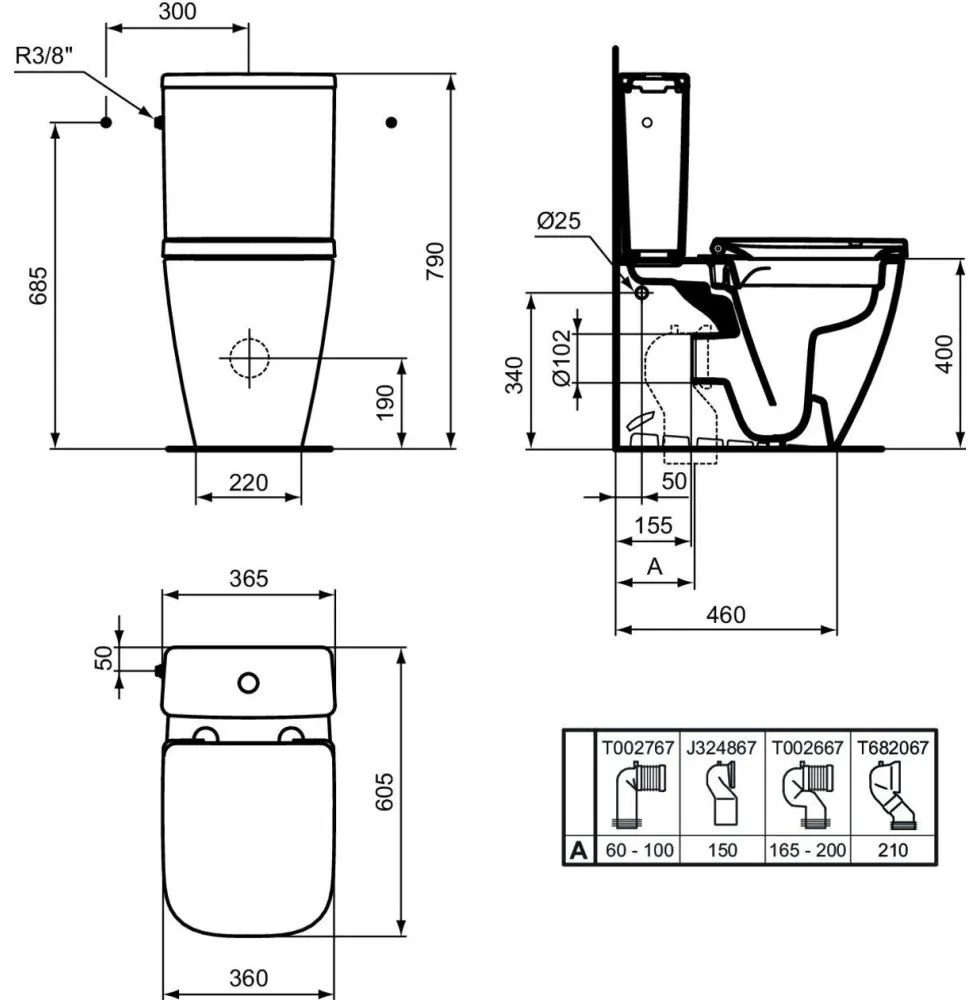 Vas wc stativ rimless plus Ideal Standard i.life S alb cu rezervor si capac inclus