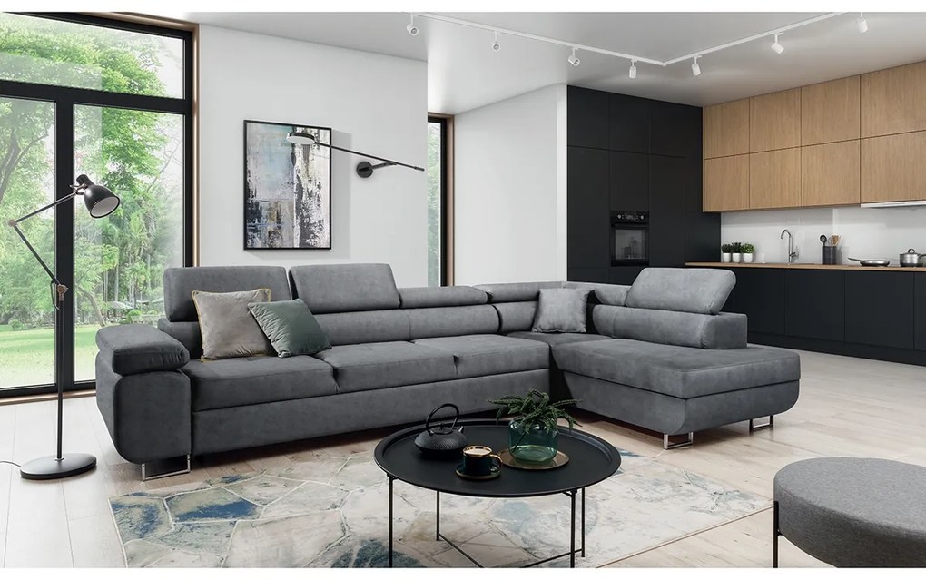 Colțar extensibil Annabelle Maxi dreapta - tapițerie Zetta 304 / picioare cromate