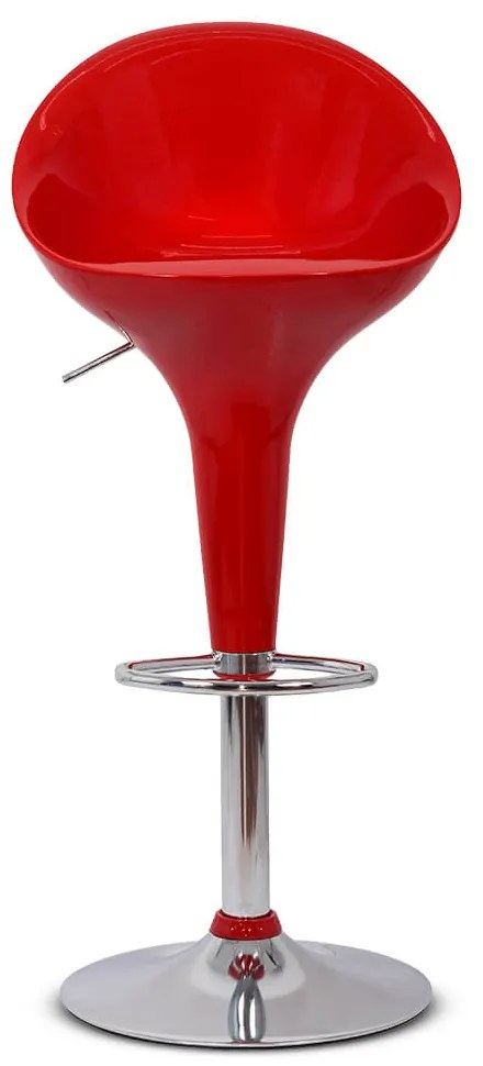 Scaun de bar roșu ABS 105 din plastic ABS și baza metalică
