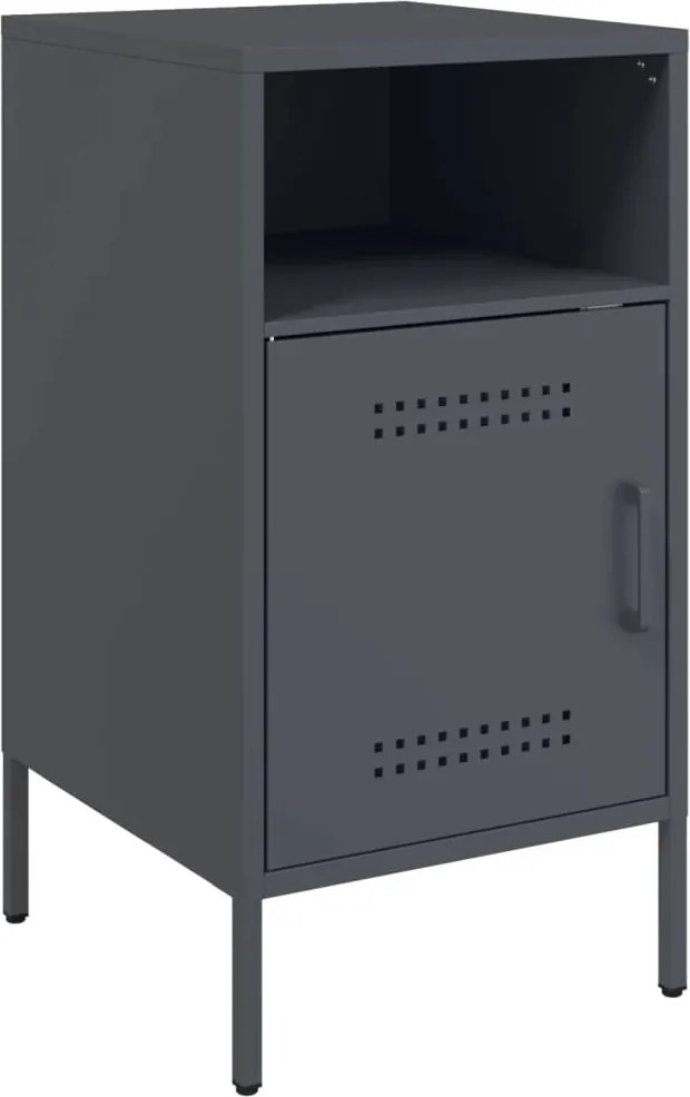 vidaXL Noptieră, antracit, 36x39x68 cm, oțel