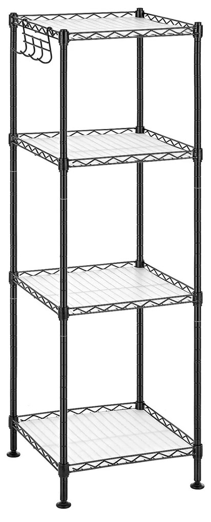 Suport metalic pentru depozitare ,4 niveluri , negru