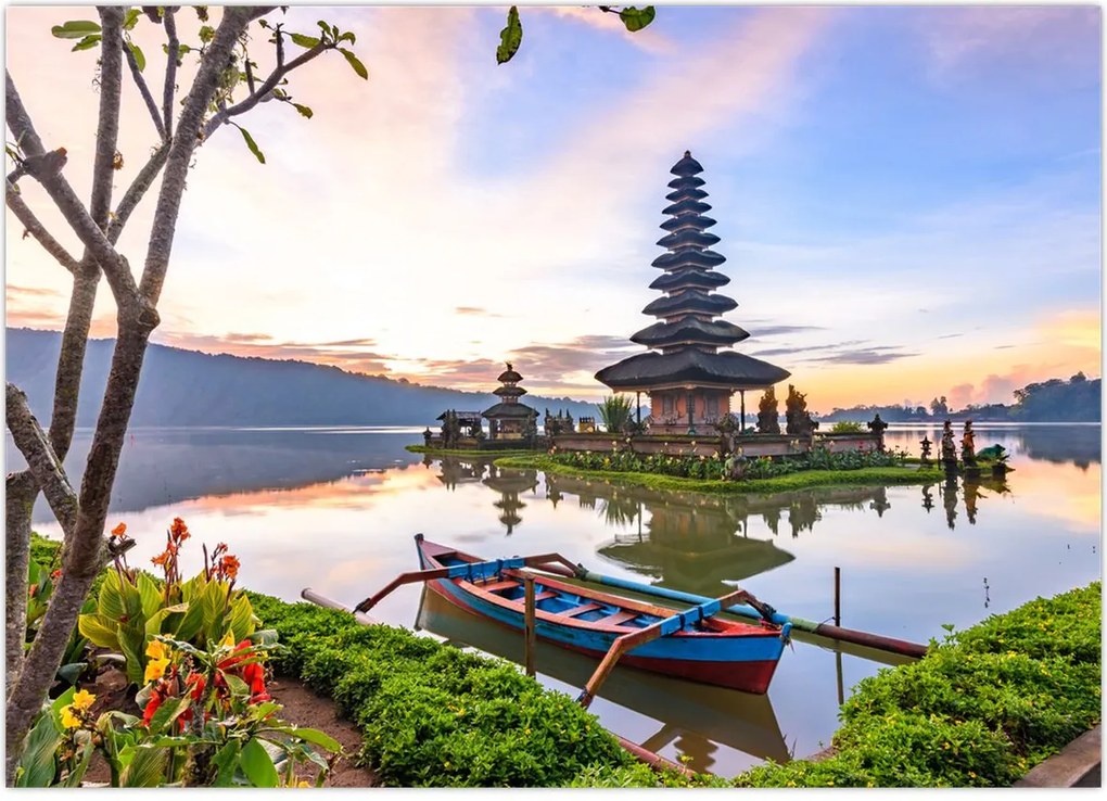 Tablou - Templul Pura Bratan (70x50 cm)