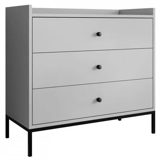 Comodă Tezarta 3SZ (Gri deschis + Negru) . 1103693