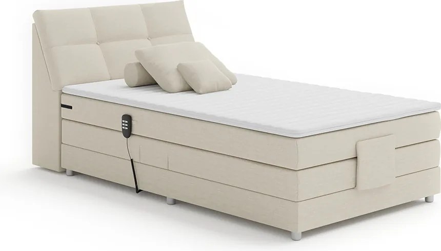 Pat electric reglabil, cu arcuri, bej, 120x200, GERONA NEW