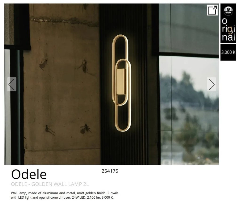 Aplica de perete LED design ultra-modern Odele auriu