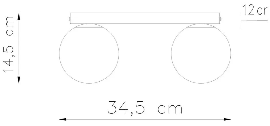 Plafonieră neagră cu abajur din sticlă ø 12 cm Umerta – Sollux