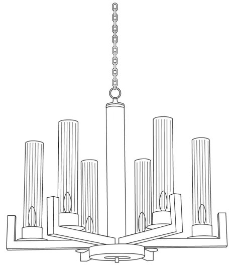 Lustră pe lanț RAGGIO 6xE14/25W/230V 24K aurie Kolarz 6009.80630