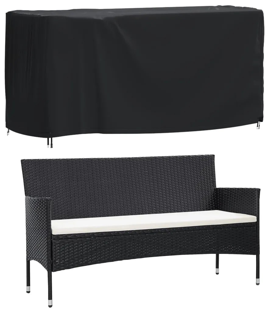 364816 vidaXL Husă mobilier de grădină negru 180x70x90 cm impermeabilă 420D