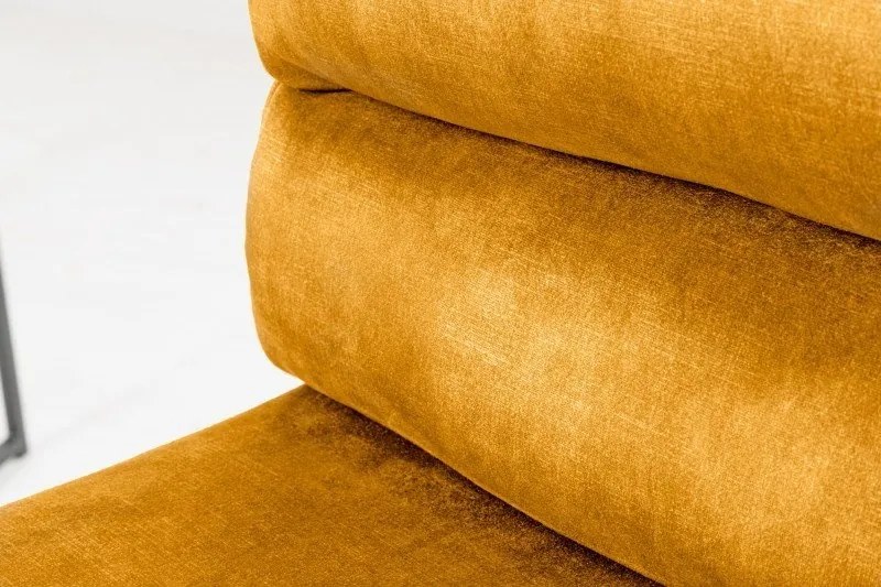 Set 2 scaune de bar Comfort catifea galben mustar