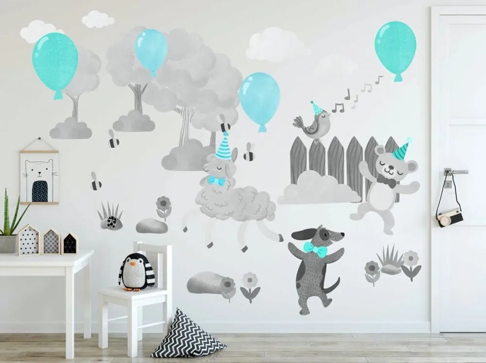 Autocolant uimitor pentru copii Happy Animals 100 x 200 cm