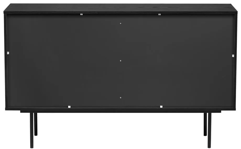 Comodă neagră/în culoare naturală joasă cu aspect de lemn de stejar 140x84 cm Stripe – Woodman