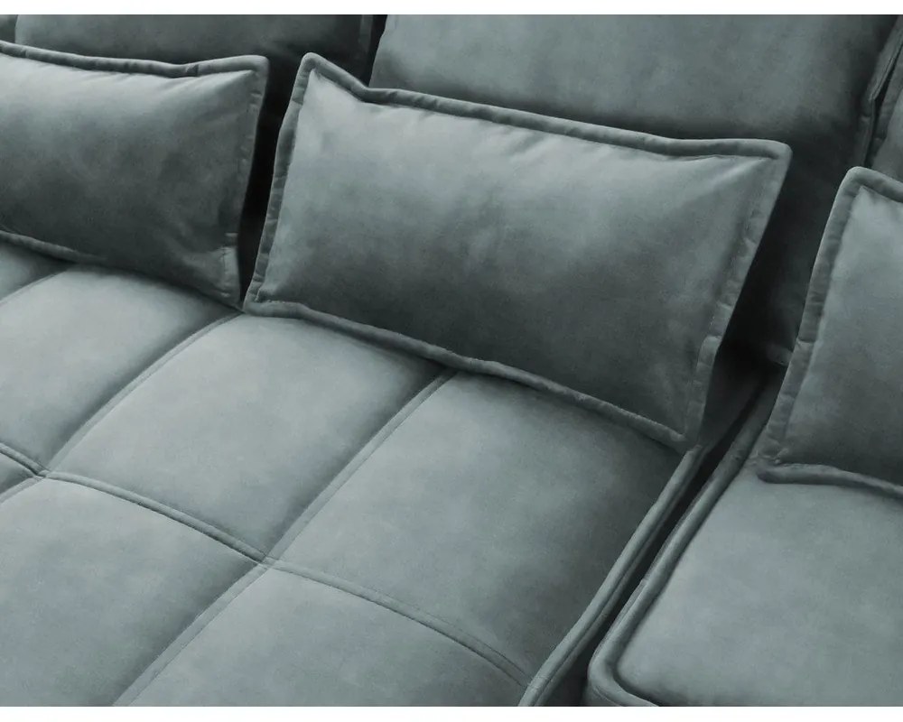 Colțar verde extensibil/cu spațiu de depozitare cu tapițerie din catifea (cu colț pe partea stângă/cu șezlong) Campo – ELTAP