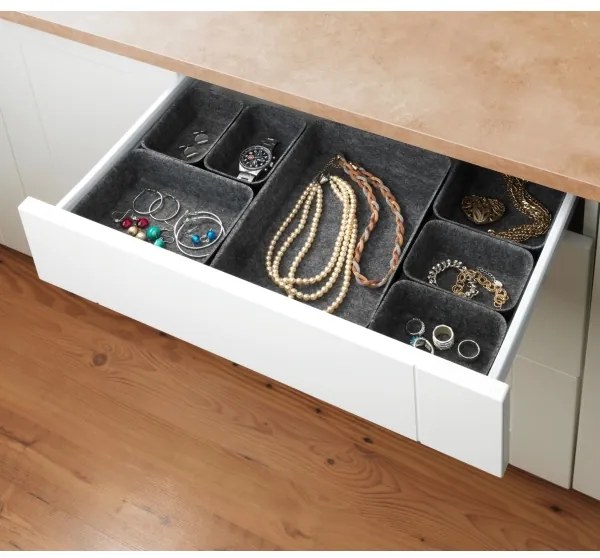 WENKO 64502100 - Organizator pentru sertar FELT 28,5x20 cm gri