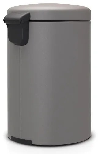 Cos de gunoi cu pedala Brabantia NewIcon 1001091, 20 L, Inchidere lina, Baza antiderapanta, Acoperit cu minerale, Gri