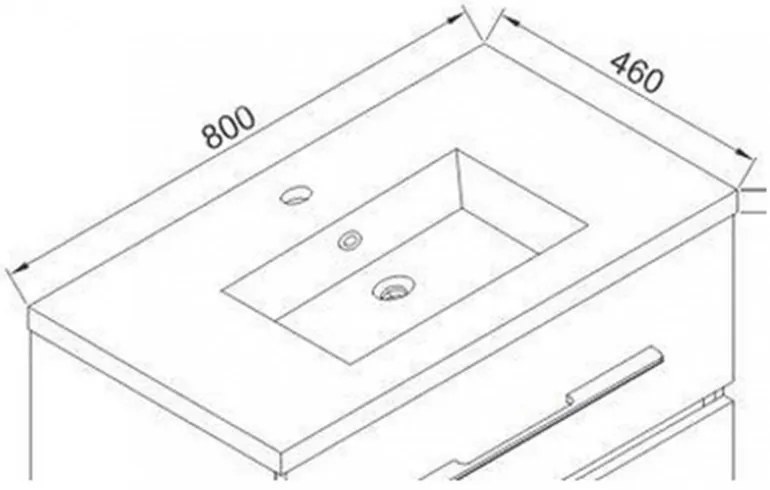 Lavoar din marmură artificială turnată Nina 80