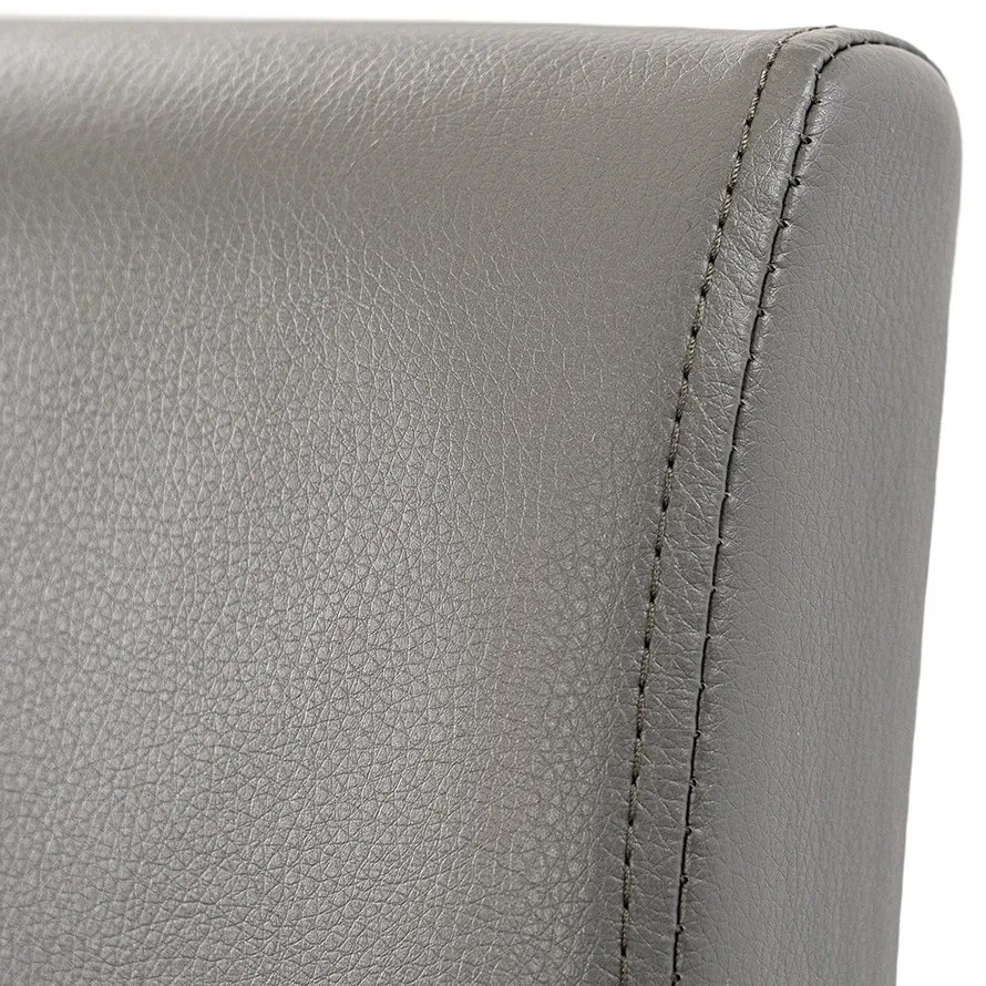 Scaun de sufragerie din piele Kelly, gri