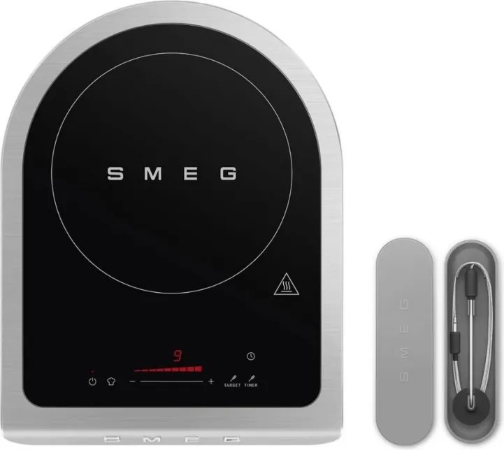 Plita cu inductie portabila Smeg PIC01EGMEU, 2100 W, Sticla ceramica, Verde smarald