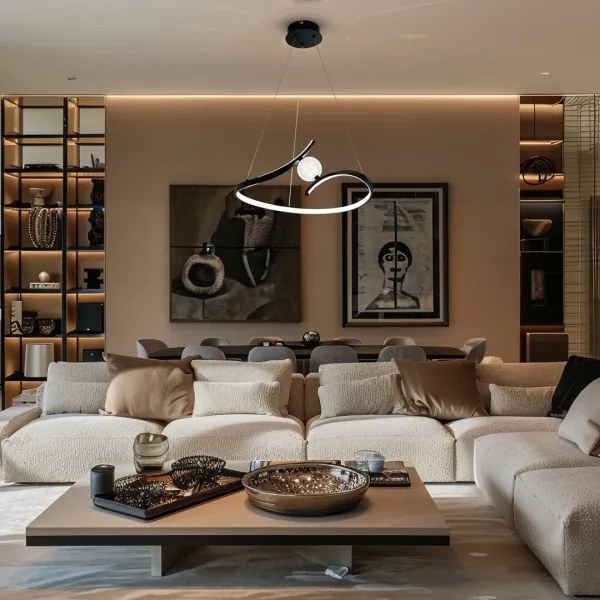 Lustră LED pe cablu PERLA LED/34W/230V negru