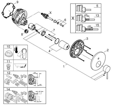 Baterie GROHE ESSENCE 24058DC1 din oțel inoxidabil