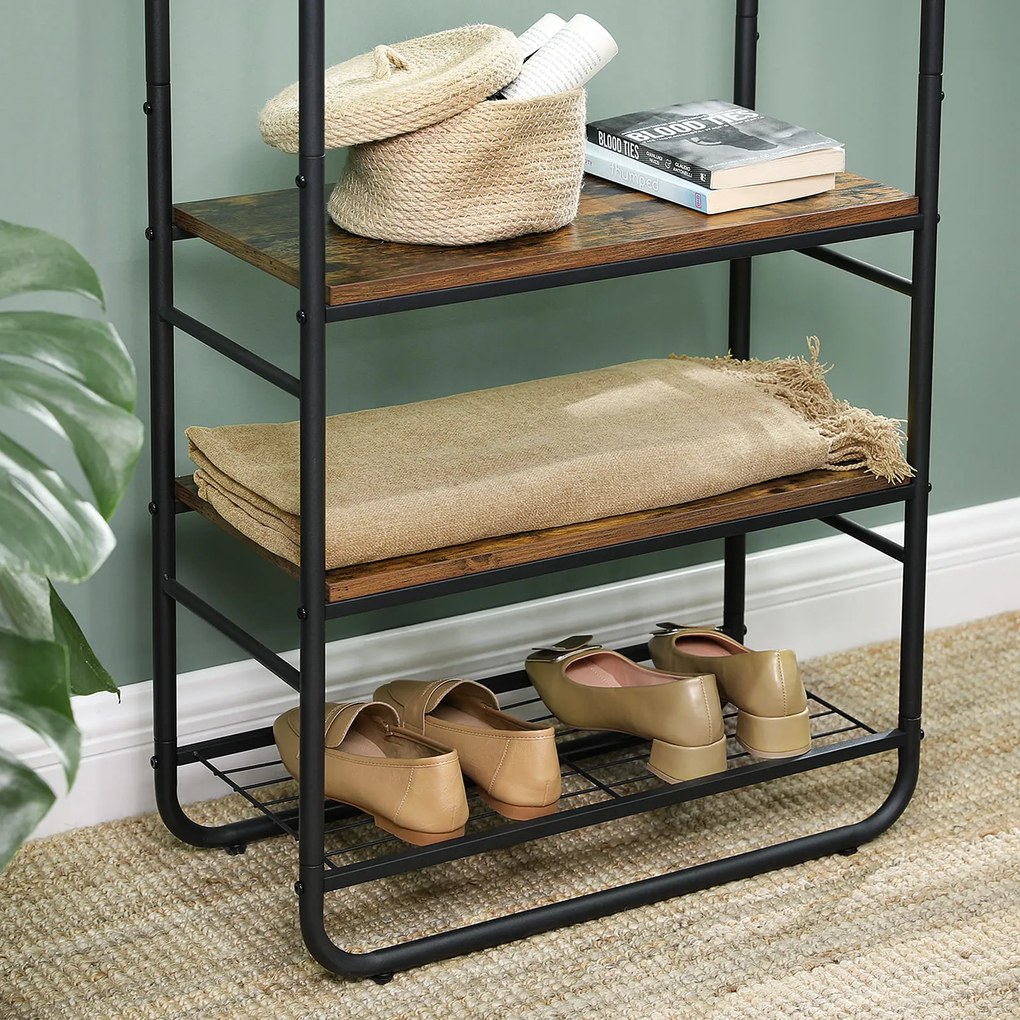 Perete de hol TAYLOR cu dulap de pantofi 181x58 cm, rustic maro