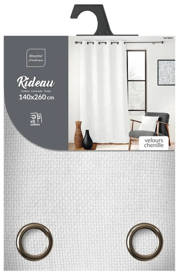 Draperie albă din janilie 140x260 cm Leo – douceur d'intérieur