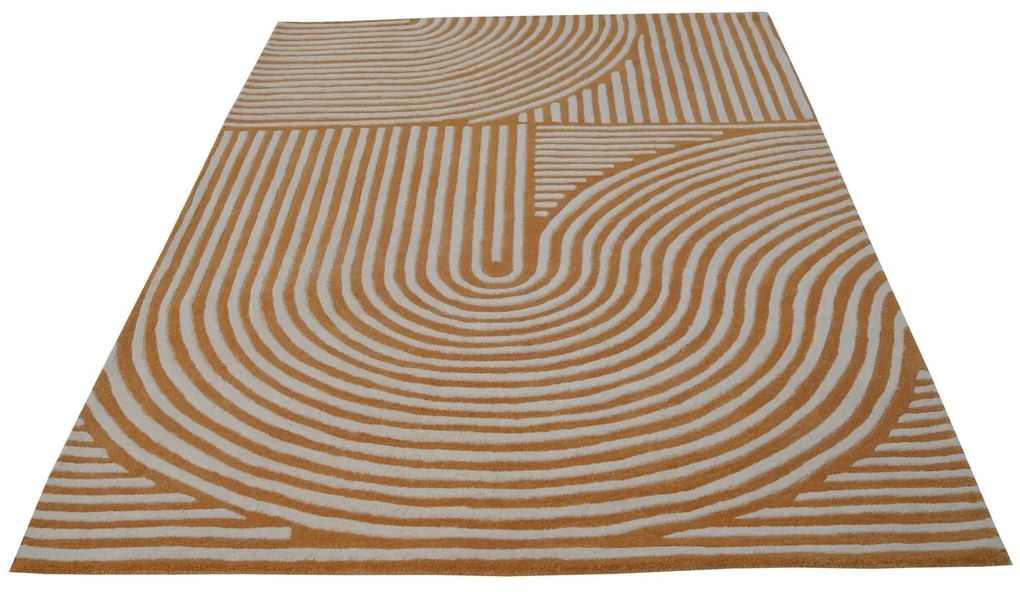 Covor Maze Bedora,160x230 cm, 100% lana, multicolor, finisat manual
