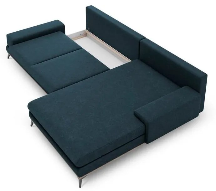 Colțar extensibil cu șezlong pe partea dreaptă Windsor & Co Sofas Planet, albastru petrol