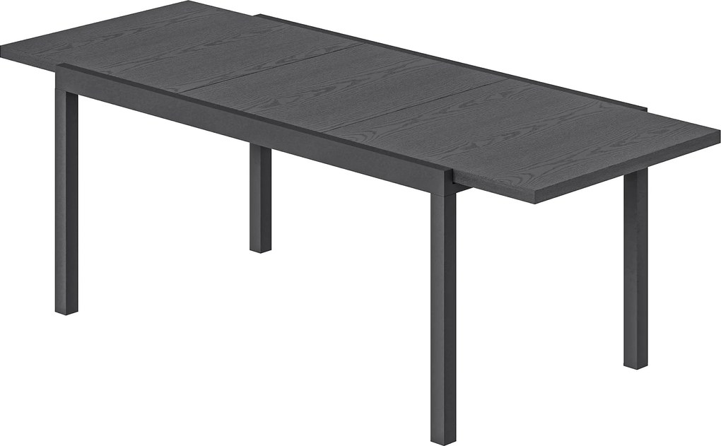 Outsunny Masă de Grădină Extensibilă Blat Aluminiu Efect Lemn Picioare Reglabile 8-10 Persoane 214x85x75cm Gri Antracit | Aosom Romania
