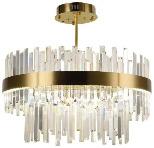 Lustră LED dimabilă pe tijă LED/80W/230V 3000-6500K auriu + telecomandă