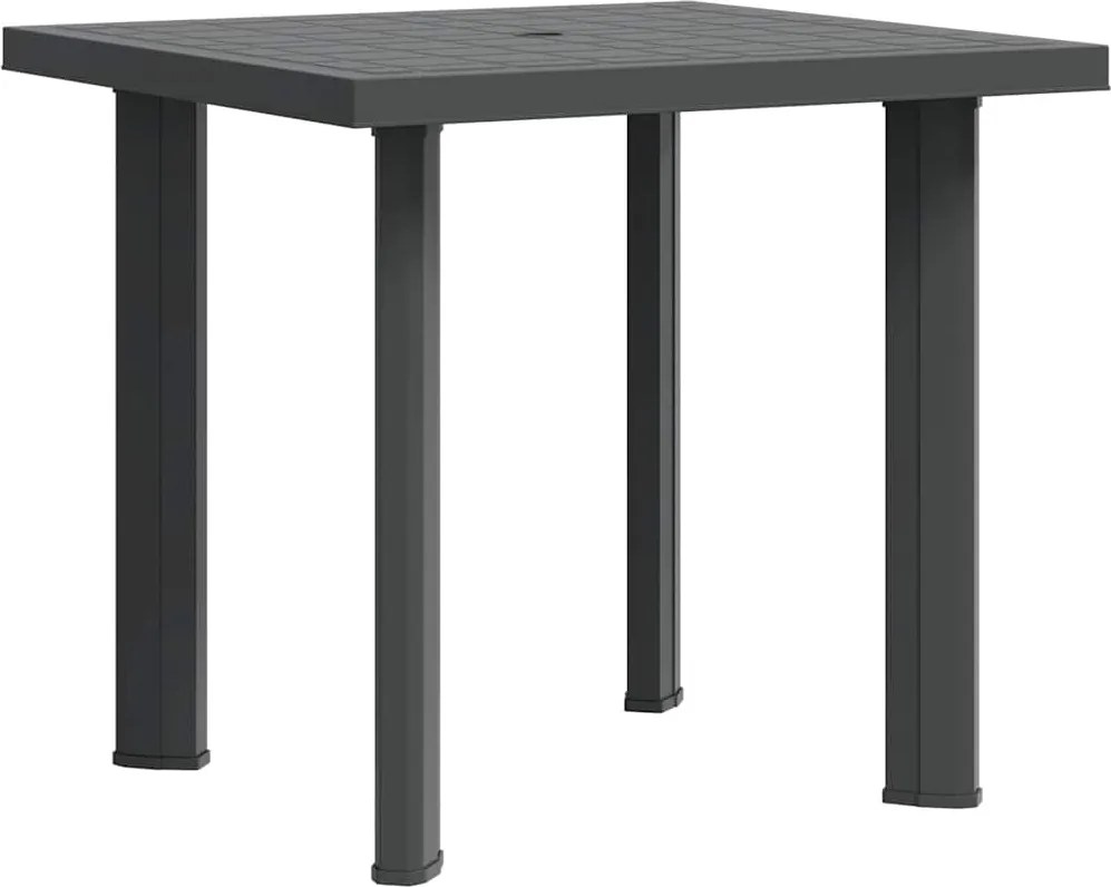 vidaXL Masă de grădină, antracit, 80 x 75 x 72 cm, plastic
