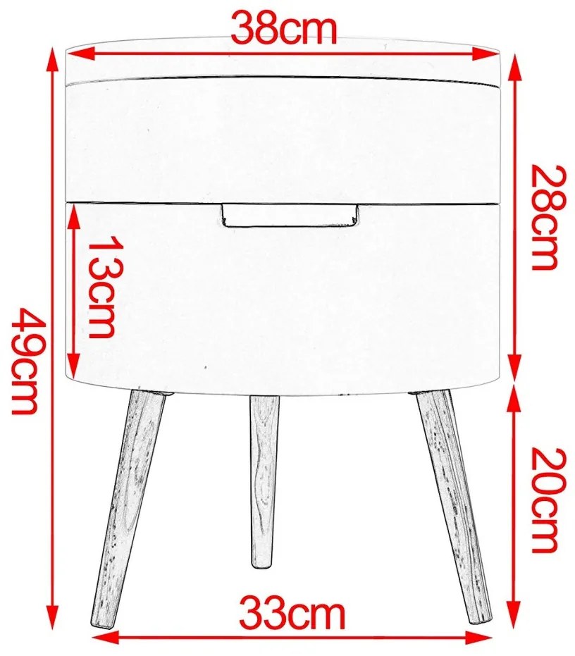 NOA217 - Set 2x Noptiere cu 2 sertare - Alb