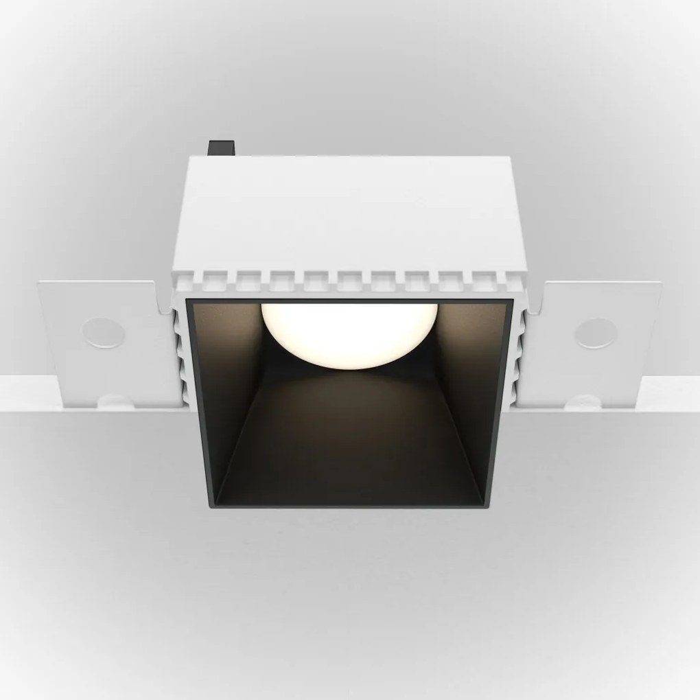 Spot incastrabil design tehnic Share alb, negru 7,5x7,5cm
