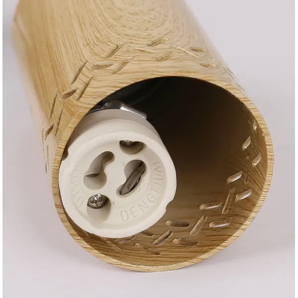 Lustră pe cablu TUBO 3xGU10/25W/230V lemn