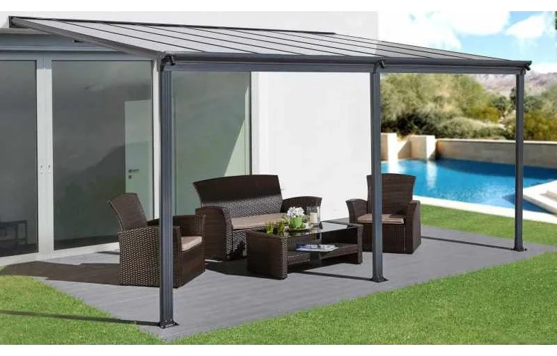 Pergole gradina, ForGarden P-496-1, cu acoperiș transparent, 303 cm x 496 cm