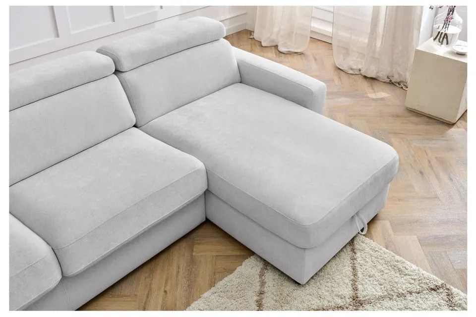 Colțar gri deschis extensibil (cu colț variabil) Monaco – Bobochic Paris