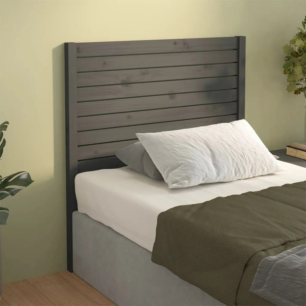 vidaXL Tăblie de pat, gri, 81x4x100 cm, lemn masiv de pin
